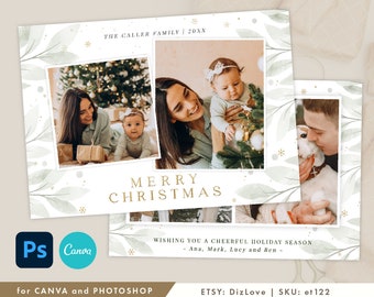 canva/photoshop christmas card template for photographer,Holiday Christmas card template,minimalist card,Happy Holiday photo card,et122 cm12
