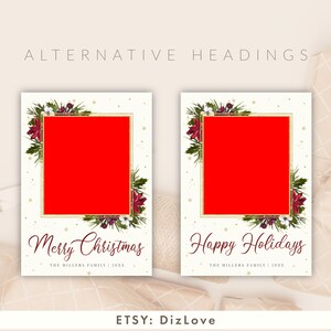 PHOTOSHOP Christmas Card Template 5x7, Photo Card, Merry Christmas Card ...