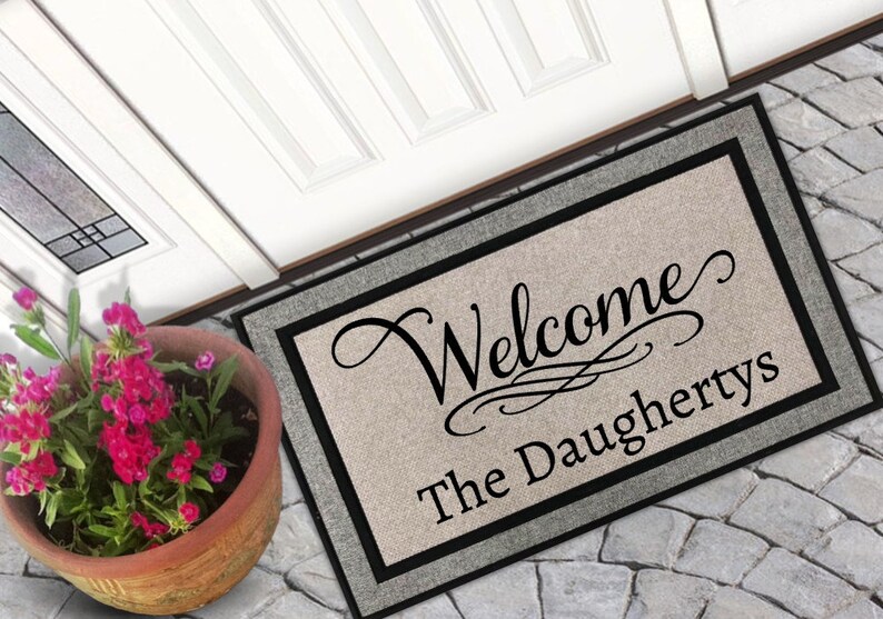 Doormat With Family Name Custom Doormat Mat Etsy
