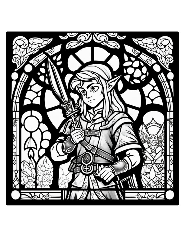 The Legend of Zelda Coloring Book and SVG Files for Stickers // 20 Page