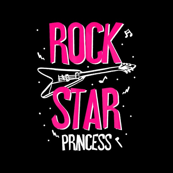 Rockstar cumpleaños niña Rock Star princesa fiesta música Digital PNG