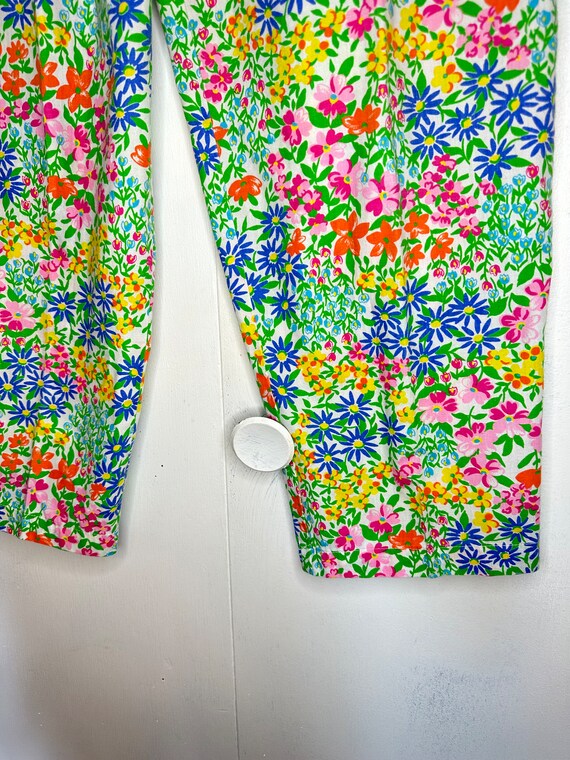 Vintage floral cotton pants - image 4