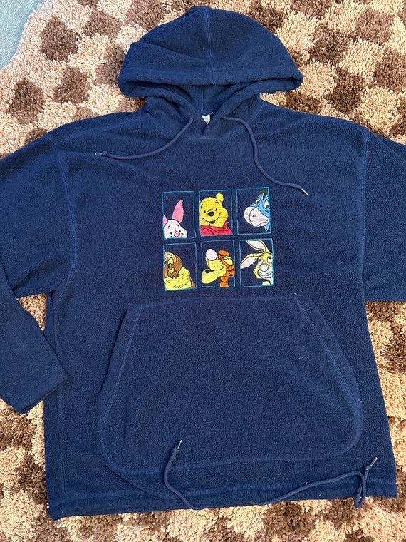 Vintage Winnie the Pooh embroidered fleece hoodie - image 1