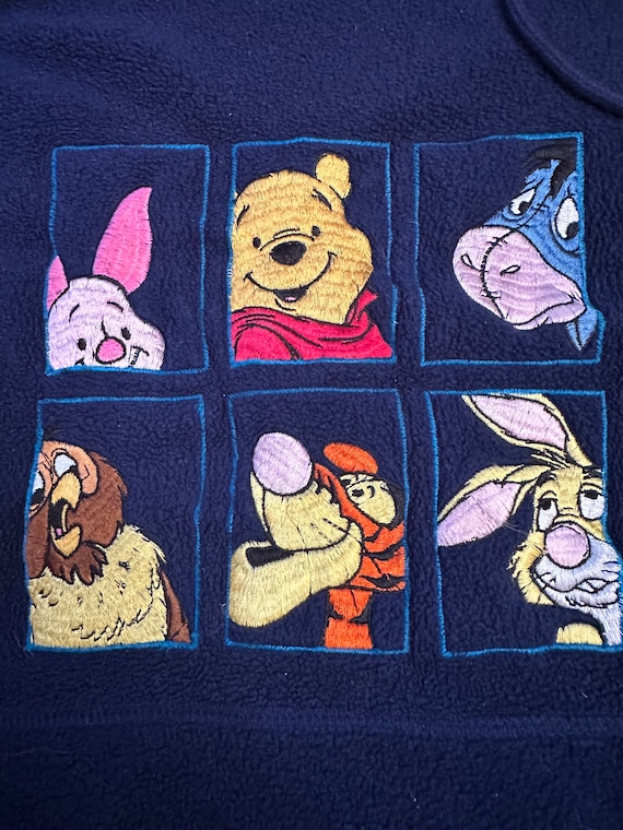 Vintage Winnie the Pooh embroidered fleece hoodie - image 2