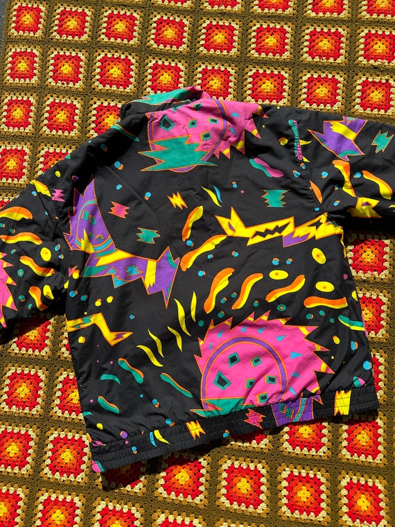 Vintage 80s 90s abstract puffy patterned pull over - image 2