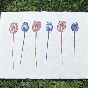 Handmade Poppy Flower Print