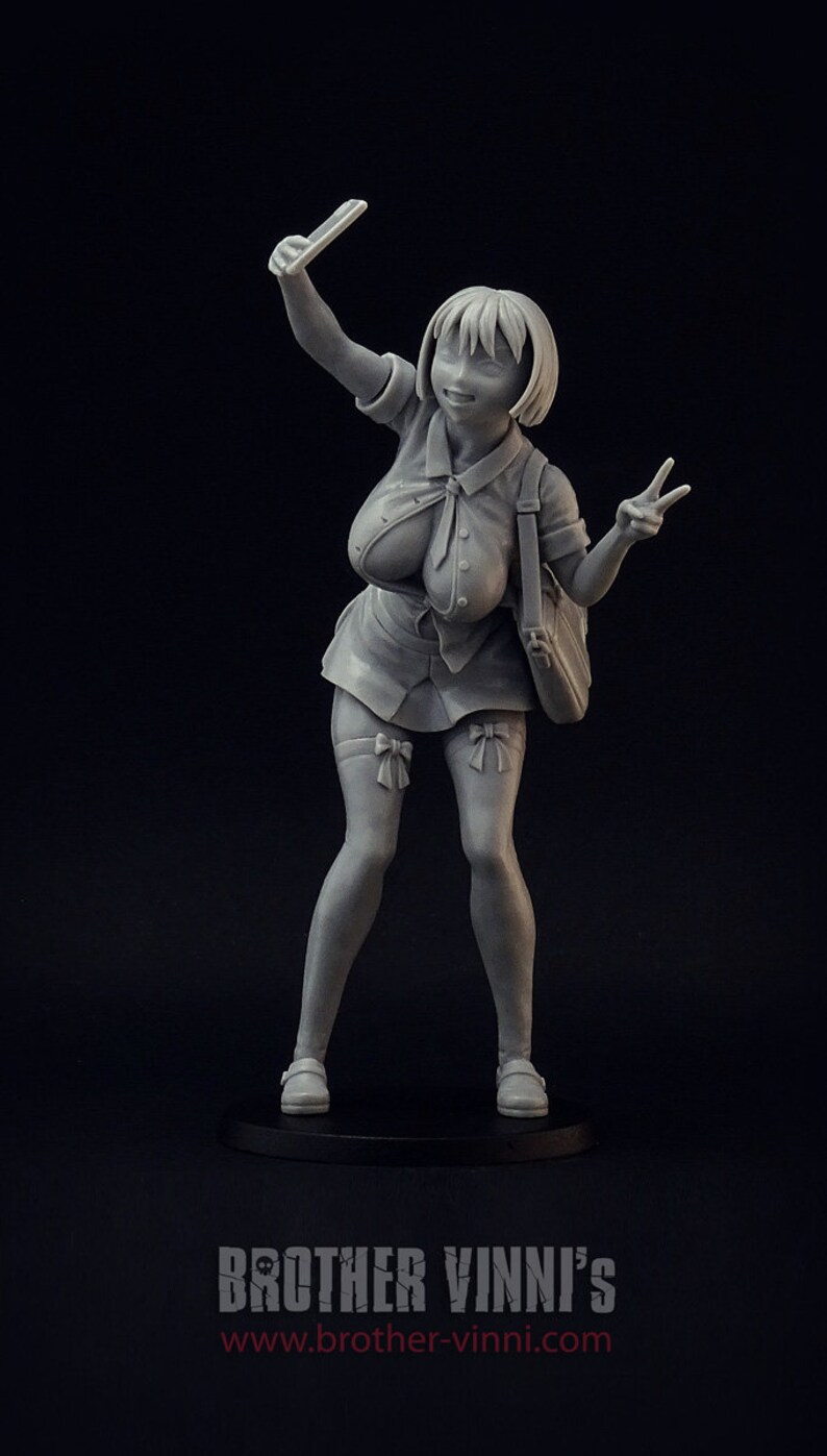 Selfie Anime schoolgirl 90 mm multipart figure Anime Figure Etsy
