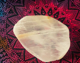 Polished Selenite Charging Plate/ Slab, Crystal Charging Plate, Healing Crystal, Witchy Decor, Boho Decor, Meditation, Mothers Day Gift