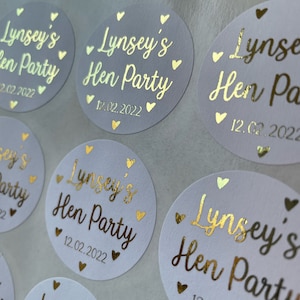 35 Personalised Hen Party Night Stickers Pink Polka Dot 3for2 Labels 095 Night 