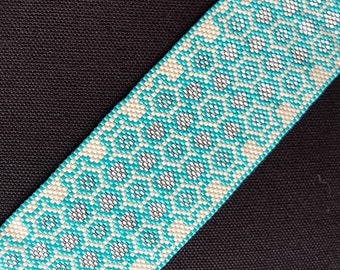 Turquoise & White Peyote Stitch Bracelet