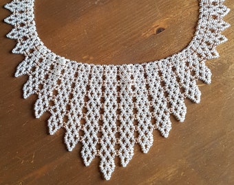 Crystal & Silver Lined Crystal Netting Collar Necklace