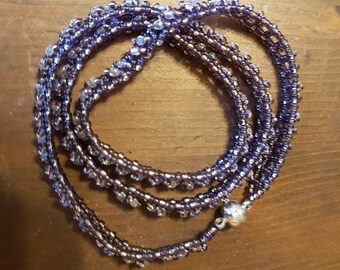 Amethyst 3 Strand Wrap Bracelet