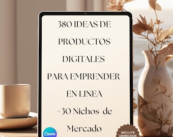 380 Digital Product Ideas Ebook: Resell Rights, Passive Income (Spanish)