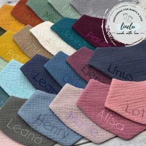 Babyhalstuch 0-12 Monate & Frühchen | Musselinhalstuch | personalisierbar  | Spucktuch | Musselintuch Baby
