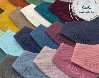 Babyhalstuch 0-12 Monate & Frühchen | Musselinhalstuch | personalisierbar  | Spucktuch | Musselintuch Baby