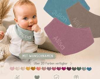 Baby bandana 0-12 months & premature babies | Muslin bandana | Personalizable | Burp cloth | Baby muslin cloth