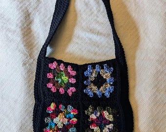OOAK Granny square crochet messenger bag handmade purse satchel