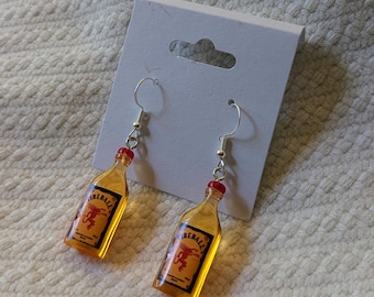 Fireball earrings miniature whiskey accessory handmade