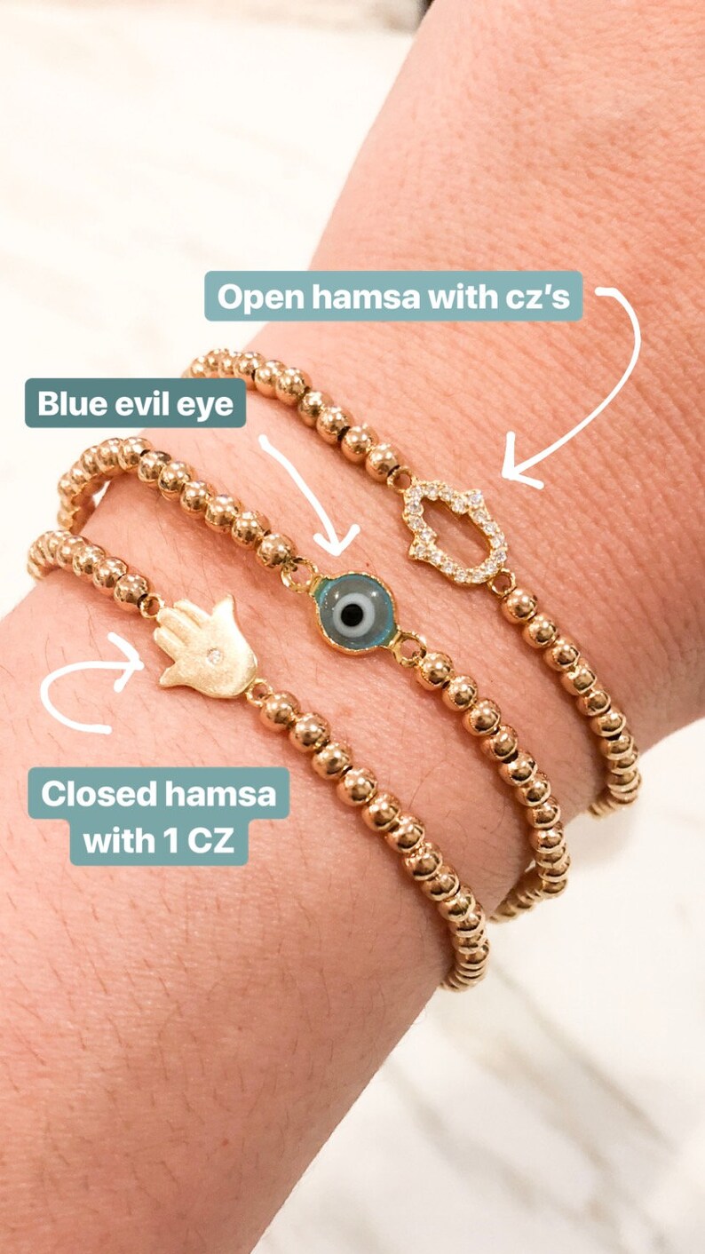 14k Gold Filled Beaded Charm Bracelet Gold Layer Bracelet Etsy