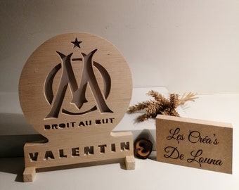 Lamp, baby night light, wooden child, personalized child gifts, birthdays, football clubs. OM, PSG, RCL, Ol