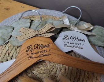 Wooden wedding hanger Personalized Gift Wedding, baptism, communion...