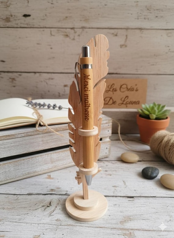 wooden pen pen holder personalized