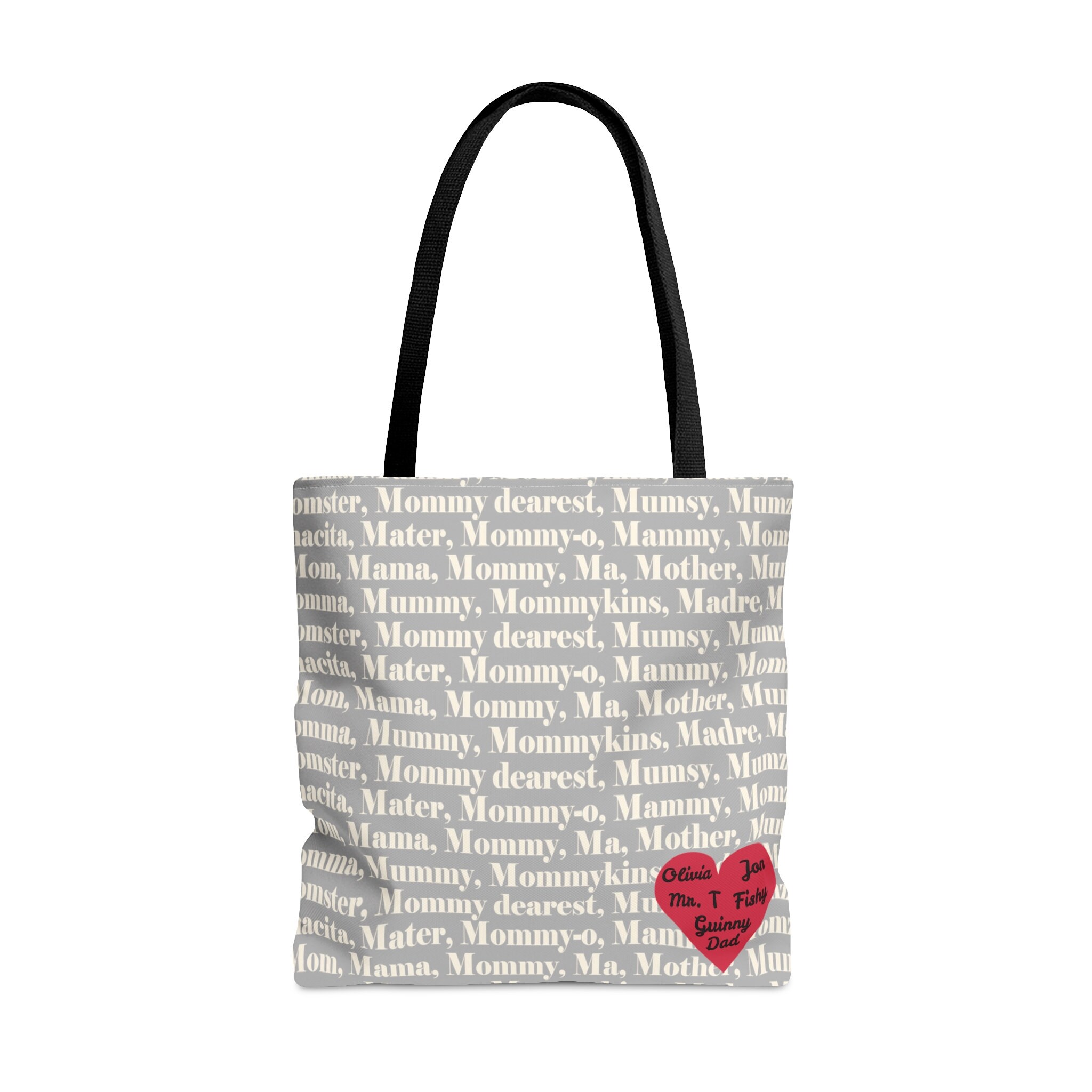 Moms Nicknames Tote Bag With Custom Name Personalized Heart Reusable Tote Bag Mother Beach Tote