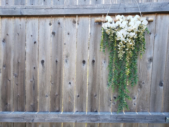 Long Boho Botanic Artificial Wisteria and Green Eucalyptus on Natural Branch Hanging Décor for Weddings