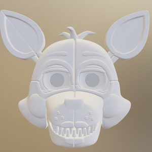 Roxanne Wolf Felt Play Mask - Gray Wolf Felt Play Mask - Fnaf Mask - Cosplay Mask L