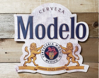 Modelo Seal Embossed and Shaped Metal Sign