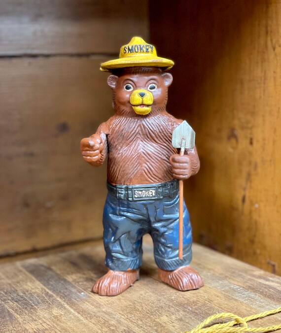 Smokey the Bear Cast Iron Coin Bank- Heavy Duty Piggy Bank Home