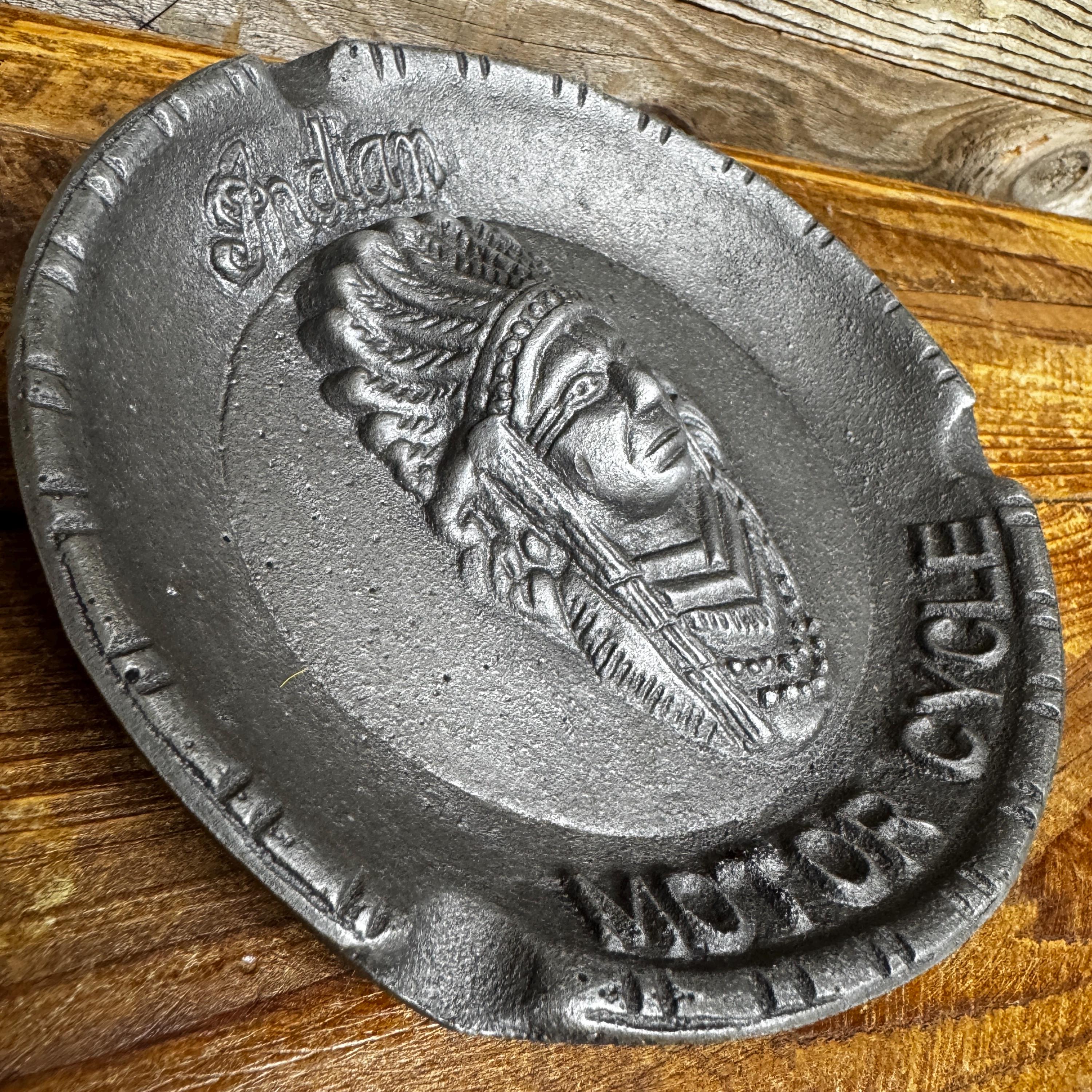 Indian Motorcycle Cast Aluminum Ashtray – Vintage-inspired