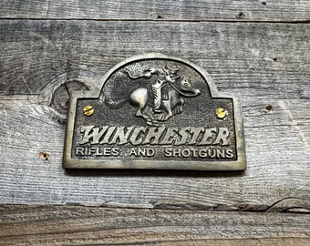 Plaque Métal émaillé Winchester Chasse – 30 X 20 Cm, Déco Murale Neuve