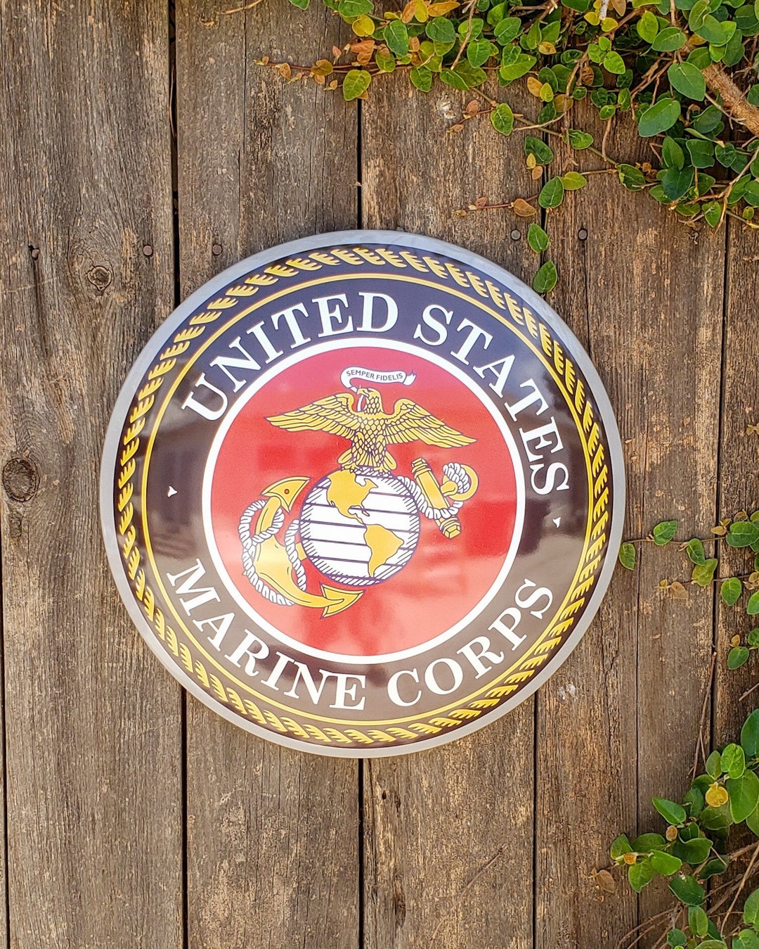 Marine Corps. Seal Logo USMC Round Domed Shaped Metal Sign - Etsy Australia