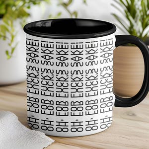 Hidden Swear Word Coffee Mug: Funny Office Humor, Retirement Gift