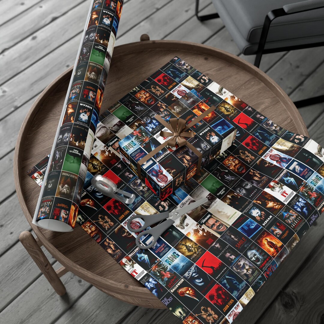 Scary Movie Gift Wrap Horror Holiday Wrapping Paper Etsy