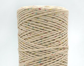 3mm Speckled String 100% RECYCLED Macrame String/1000 ft/Cotton String/Rope/Cord/Weaving Supplies/Bulk/DIY/Lots of Knots Canada
