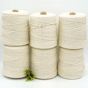 100M 2mm Natural Cotton String Twisted Cord Craft Macrame Artisan Rope  Weaving