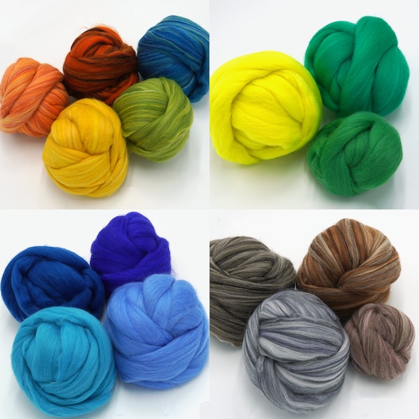 Small Batch Extra Fine Merino Roving Wool/Macraweave/Macrame/Weaving/Felting/Spinning/Knitting/Nuno Felting/DIY/Bulk Supplies