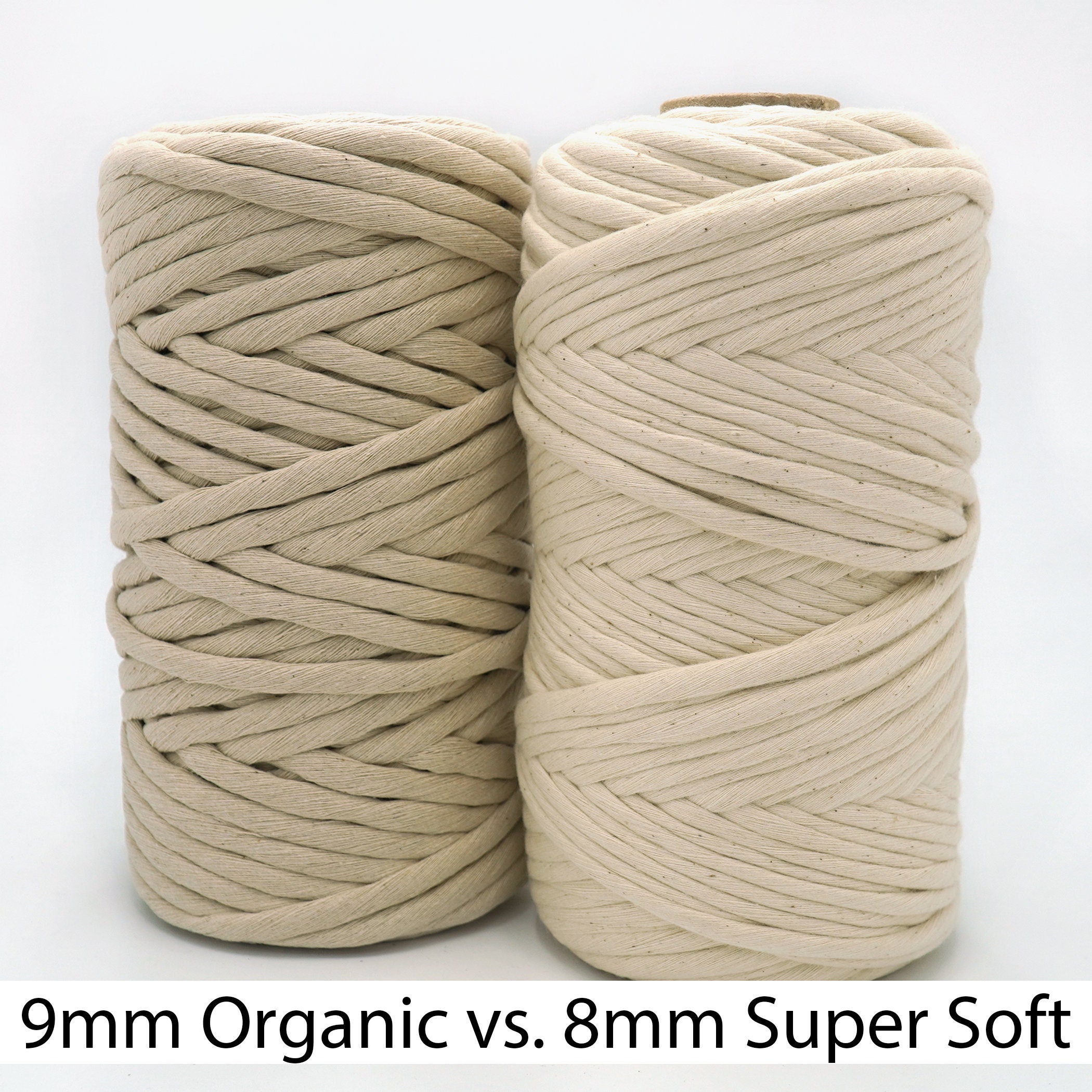 Thick cotton 1PLY string, Natural, 9mm