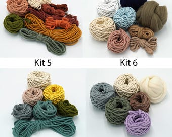 Fibre Kits! (14 unique kits!) Mini Fibre Kit/Sample Pack/Macrame Starter Kit/DIY/Macrame/Weaving Supplies/Samples/String/Rope/Ribbons