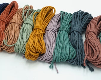 Small Bundle Cotton Recycled Macrame Rope/4mm/Natural/Coloured/Rope/Cord/Mini Spool/Bundle/Hank/Bulk Supplies/DIY/Weaving/Wall Hanging