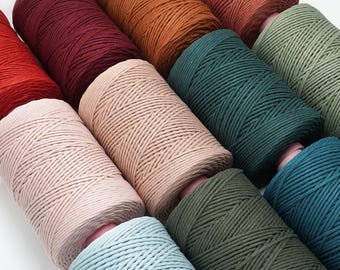 3mm String (36 colours!) 100% RECYCLED Macrame String/1000 ft/Cotton String/Rope/Cord/Weaving Supplies/Bulk/DIY/Lots of Knots Canada