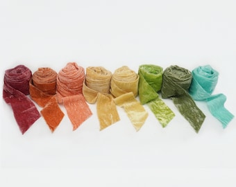 1 Inch or 2 Inch Recycled Velvet Ribbon/Raw Edge Velvet Ribbons/Macrame/Macraweave/Weaving/Bulk/Wedding Bouquet Ribbons
