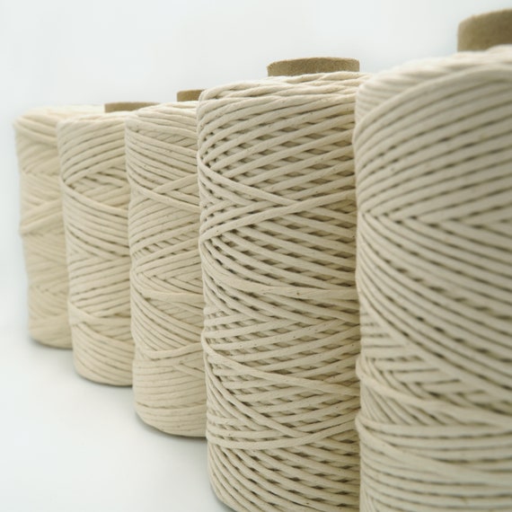 3mm 4mm 5mm 6mm Macrame Twisted String Cotton Cord For Handmade Natural  Beige Cords DIY Home Wedding Accessories Gift