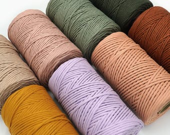 5mm String (28 colours!) 100% RECYCLED Macrame Twisted String/720 ft/Cotton String/Rope/Weaving Supplies/Bulk/DIY/Lots of Knots Canada