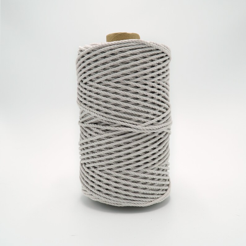 100/% Recycled Cotton CordIvory3mm4mm5mm Soft StringRope Macrame Single StrandTwisted 3 Ply Triple StrandBulk Supplies1100 ft720 ft