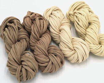 Cotton T-Shirt Yarn/Sustainable/Eco-friendly/Raw Edge Ribbons/Macrame/Weaving/Sustainable Yarn/Art Yarn/Fibre Art/Knitting/Crochet/DIY