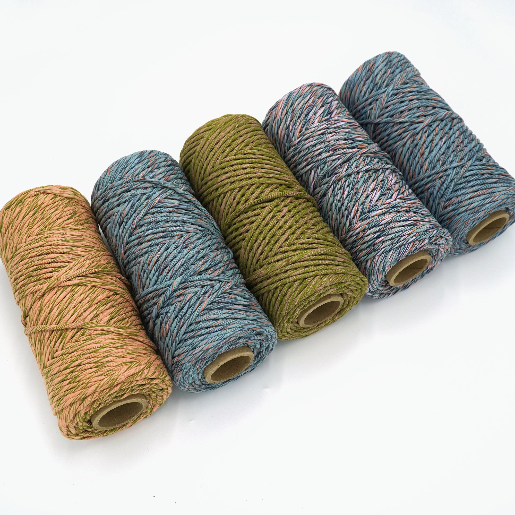 Small Bundle Cotton Recycled Macrame Rope/5mm/natural/coloured