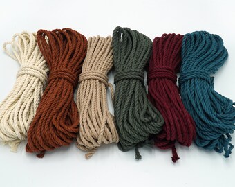 Small Bundle Cotton Recycled Macrame Rope/5mm/Natural/Coloured/Rope/Cord/Mini Spool/Bundle/Hank/Bulk Supplies/DIY/Weaving/Wall Hanging